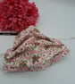 Face mask,  small, 3 layer, adjustable, washable in pink and white flowers.  - Image 6