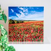 Red Corn Poppies Poppy Field  Blank Greetings Card wildflowers summer landscape 