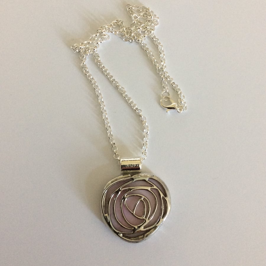 Mackintosh style rose pendant (0615)