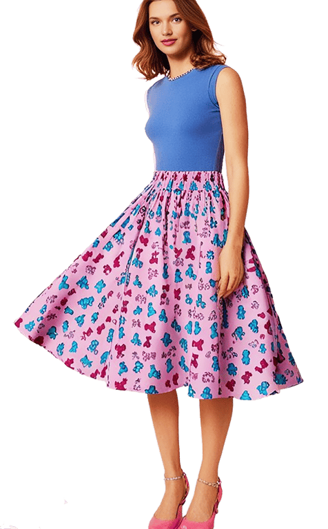 1950s Vintage Retro Rockabilly Circle Skirt Teddy Bear women's Sizes 10-26 