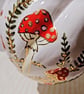 Hand Painted Mushroom Ceramic Pumpkin – Handmade Autumn Decoration with Gold - Image 2