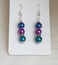 Gorgeous Peacock Panache Earrings - Silver tones - Design 2 - Image 3