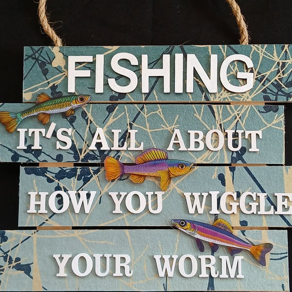 Hand decorated hanging wooden sign 