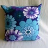 1970s vintage funky floral fabric cushion cover