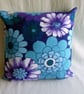1970s vintage funky floral fabric cushion cover