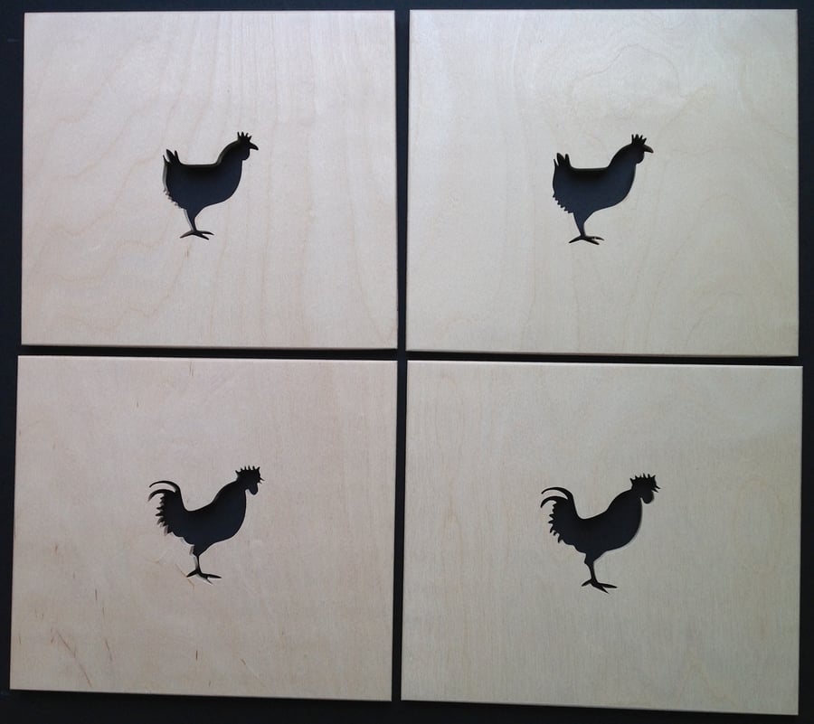 Set of 4 Chicken Placemats 