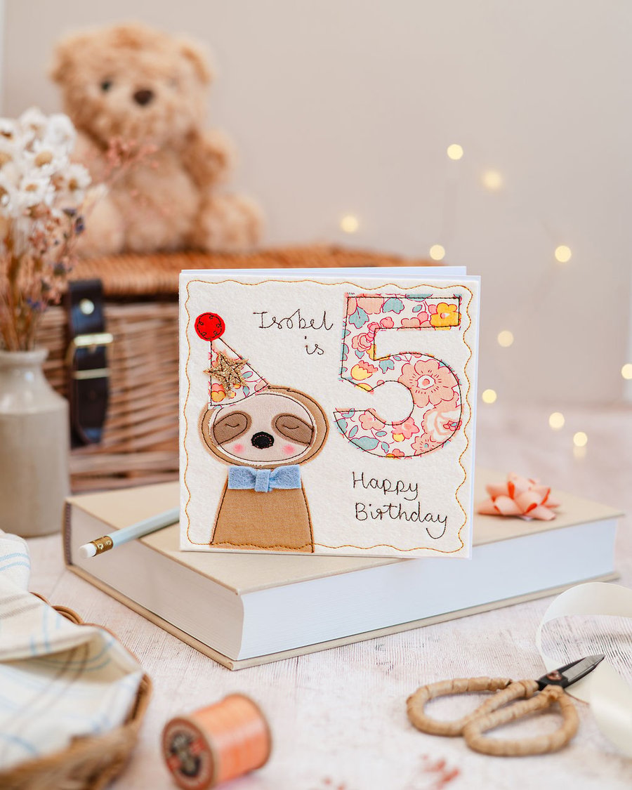 Sloth Personalised Birthday Card