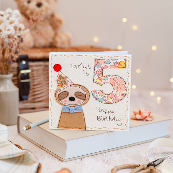 Sloth Personalised Birthday Card