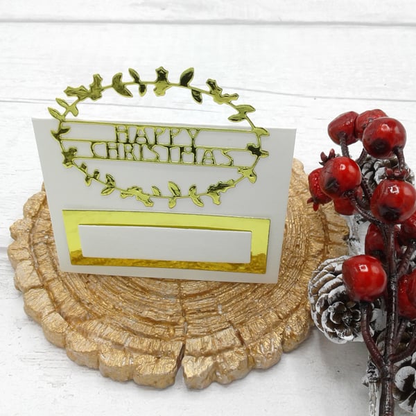 Christmas place settings. Set of 10 luxury Christmas place cards. Ivory and gold