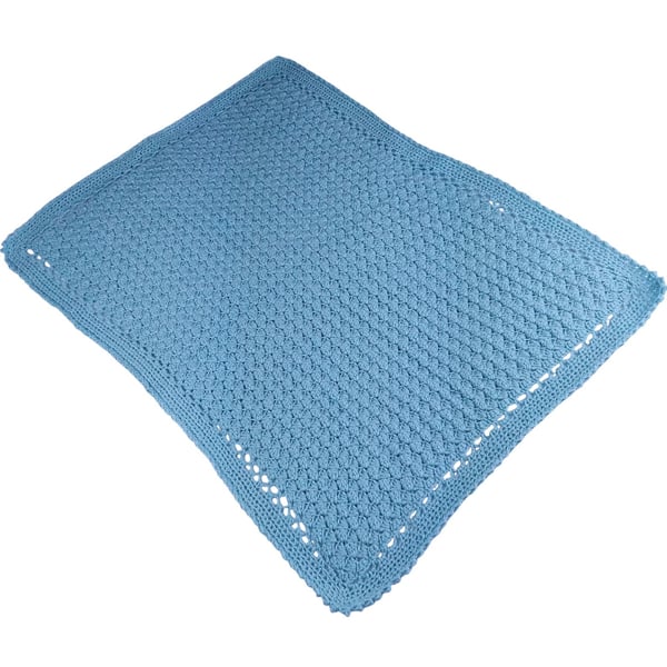 Crochet baby blanket in duck egg blue, baby showers gifts, Nursery Bedding 