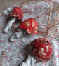 ceramic hanging mushroom dark orange medium - Image 2