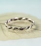 Twisted Silver Ring 1 mm Wire Dainty Stacking Rings - Image 6