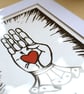 I.O.O.F Oddfellows Hand of Friendship - Lino Print - Limited Edition - Image 2