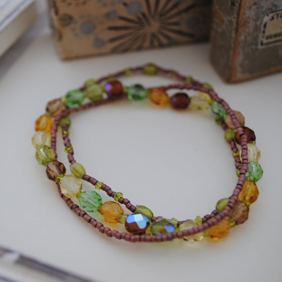 Autumn Copper bracelet stack - Folksy