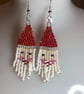 Handmade Seed Bead Santa Earrings – Christmas Jewellery