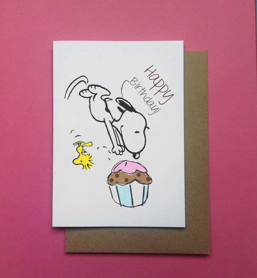 Snoopy Birthday Greetings Card, Peanuts Charlie Brown