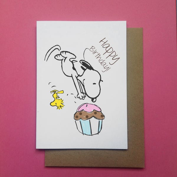 Snoopy Birthday Greetings Card, Peanuts Charlie Brown