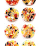Pack of 8 Recycled Buttons, 20mm Wide, Red and Yellow Highlights, Eco