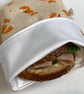 Large sandwich bag. Reusable and eco-friendly. Orange foxes.
