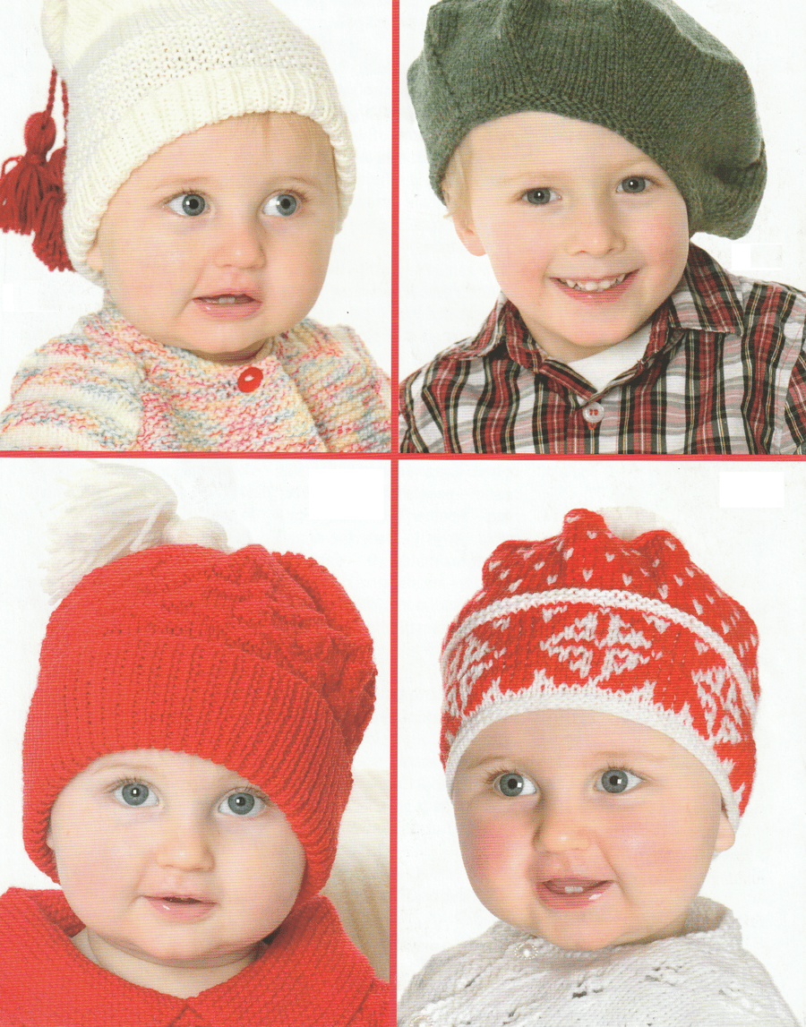 VINTAGE KNITTING PATTERN Peter Pan Baby Hats 