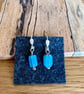 925 Sterling silver and handmade glass chevron bead drop earrings