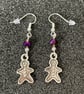 Tibetan Silver Drop Earrings - Gingerbread Men - Image 1