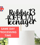 Happy Birthday Cake Topper, Custom Name and Age Cake Topper, 13th Cake Topper