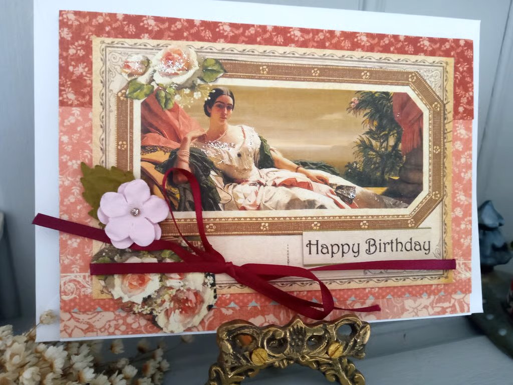 Vintage-style Birthday Card - Birthday Card - Elegant Birthday Card