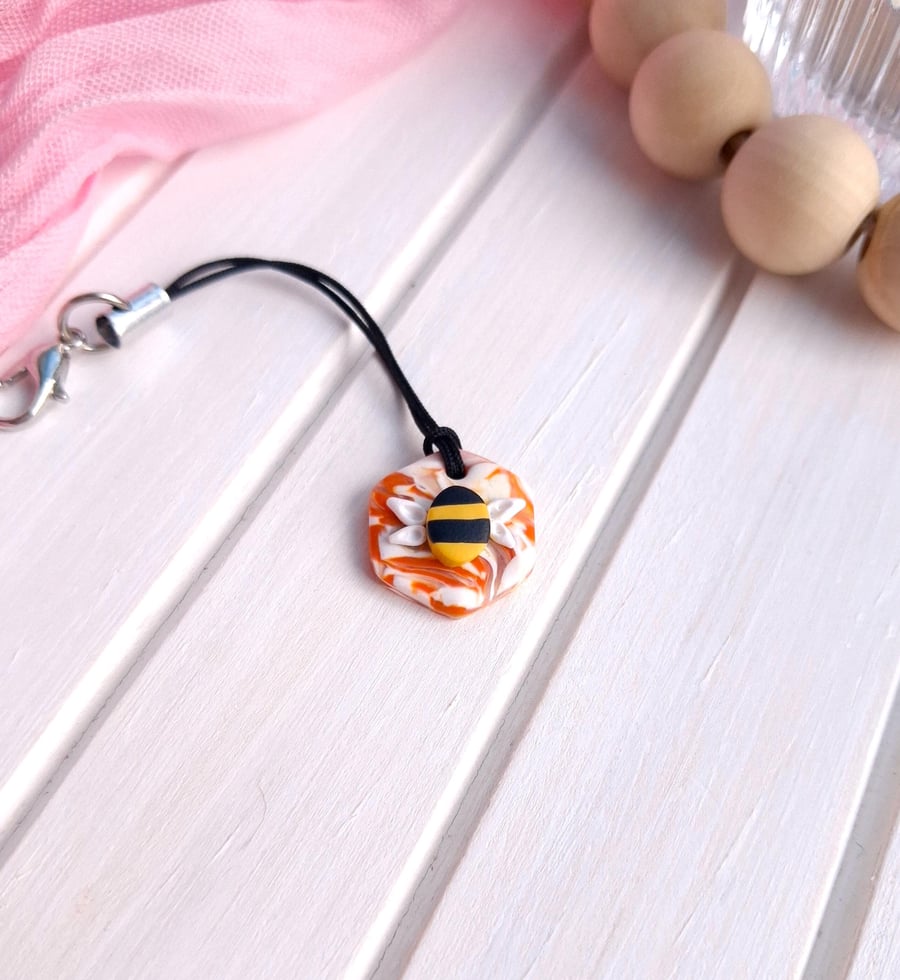 Bumble Bee Charm Keyring, Cottagecore Accessories & Gifts