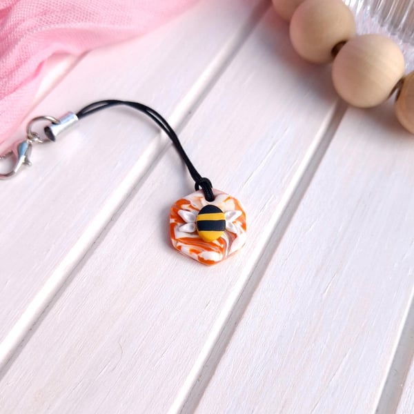 Bumble Bee Charm Keyring, Cottagecore Accessories & Gifts