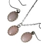Sterling Silver Rose Quartz Crystal Gemstone Necklace & Earrings Gift Set - Image 4