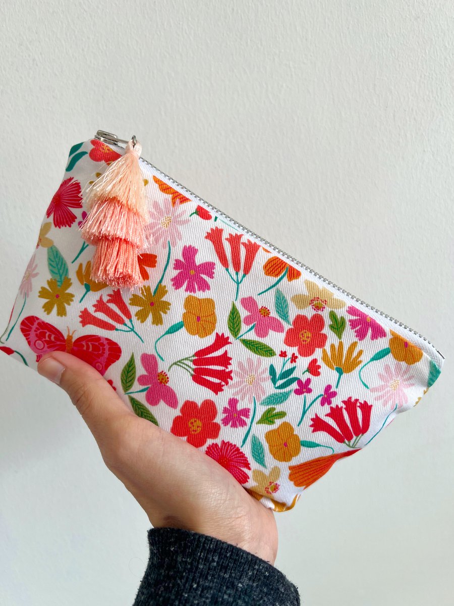 Spring Colourful Butterflies and Florals Make Up Bag