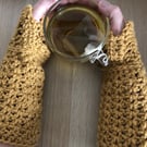 Arm warmers, Studio Sleeves, long wristwarmers in soft gold, crocheted