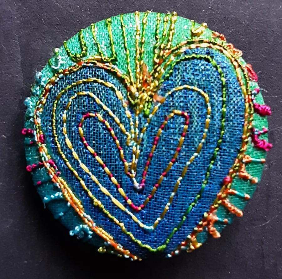 One Inch Badge Blue Heart Badge 