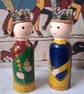William and Harold. Bayeux set of peg dolls.  - Image 2