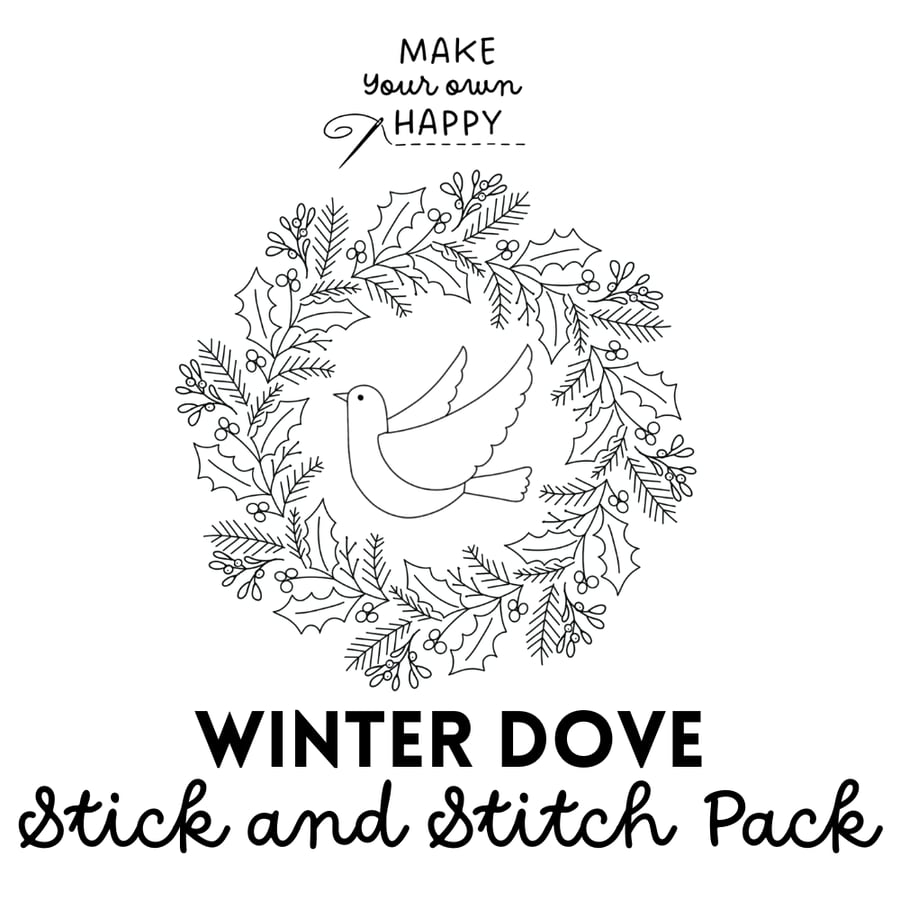 Winter Dove Stick & Stitch Embroidery Pack