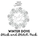 Winter Dove Stick & Stitch Embroidery Pack