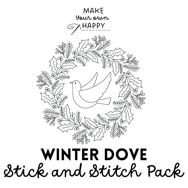 Winter Dove Stick & Stitch Embroidery Pack