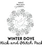Winter Dove Stick & Stitch Embroidery Pack