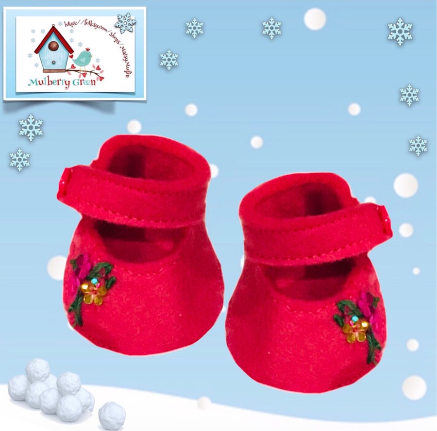 Reserved for Beverly - Embroidered Pink Mary Jane Shoes