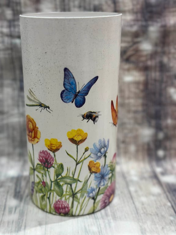Colour Butterflies , Floral Vase , Spring Flowers , Personalised Vase , Custom