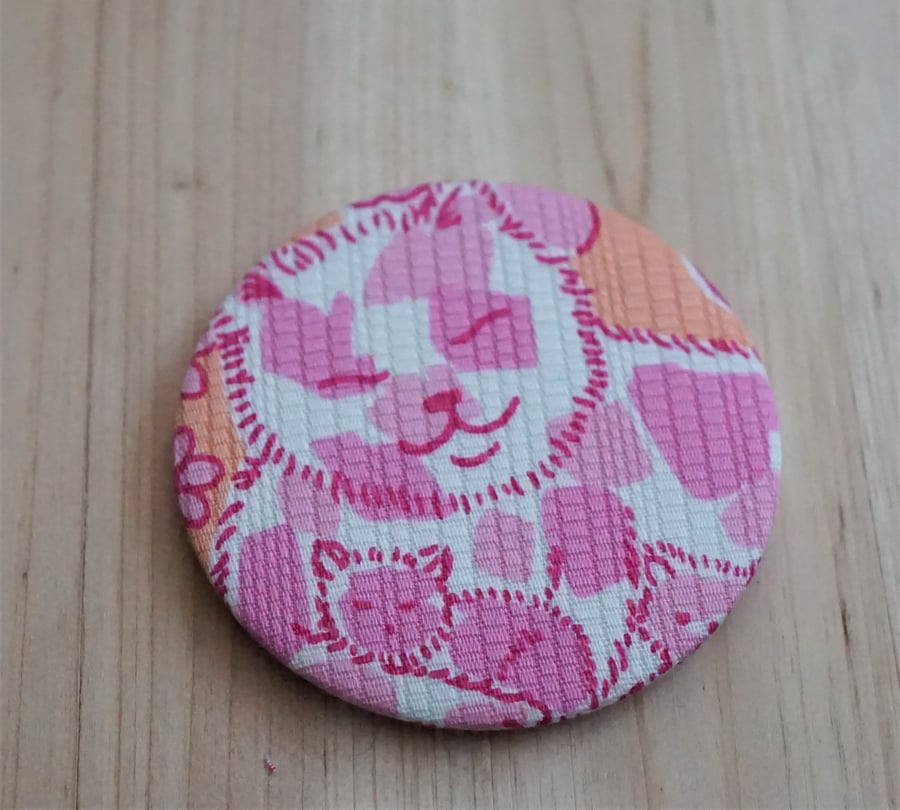 Pink Cat & Kitten Pocket Mirror