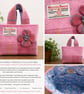 Handmade Harris Tweed Little Lady Bag – Pink Tartan with Harris Tweed Clover 