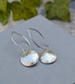 Sterling Silver Leaf Pattern Disc Drop Earrings - JBJ1109 - Image 2