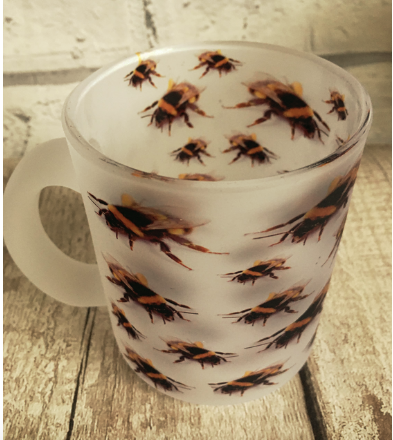 Glass Mug covered with Bees 