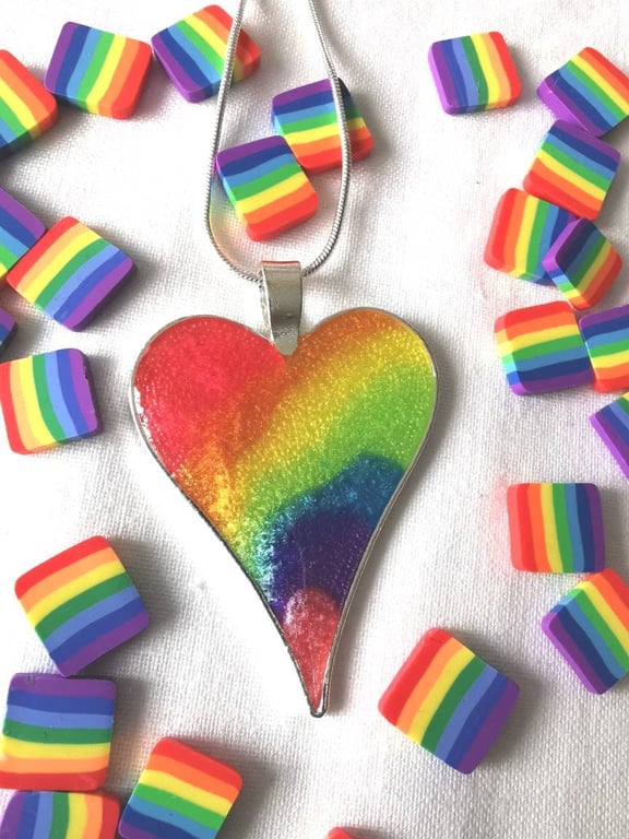Rainbow Resin Pendant