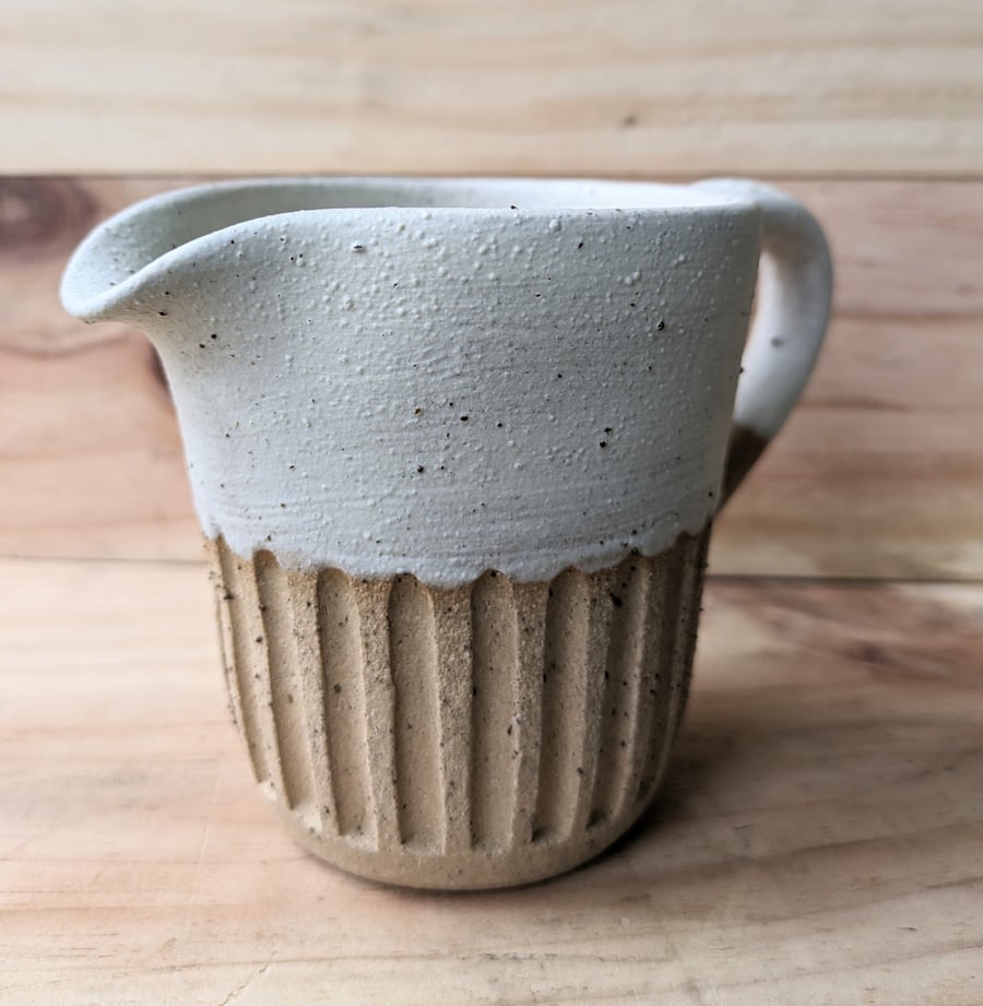 Matte cream carved jug