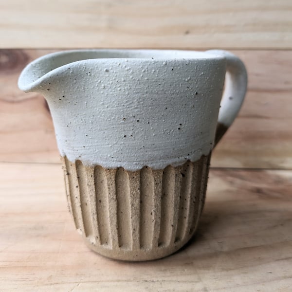 Matte cream carved jug