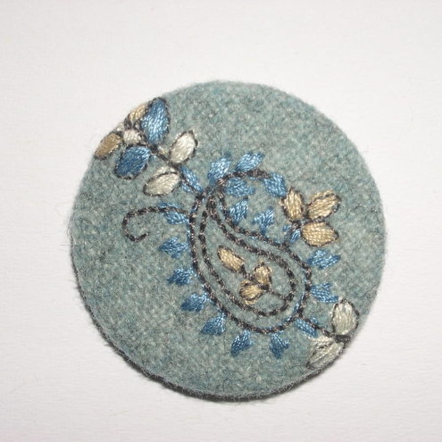 Embroidered Pin brooch