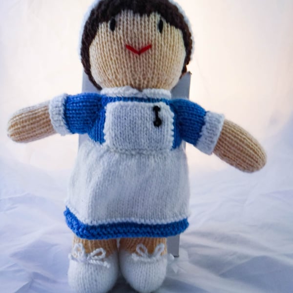 Knitted Nurse Doll - NHS Thank You Gift- Collectable Dolls 